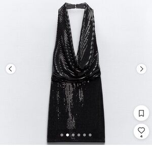 NWT Zara black disco festive sequin mini dress